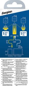 Ładowarka Energizer Energizer Ultimate - Ładowarka sieciowa Multiplug EU / UK / US GaN USB-C & USB-A 65W PD + Kabel USB-C (Czarny) 4
