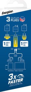 Ładowarka Energizer Energizer Ultimate - Ładowarka sieciowa Multiplug EU / UK / US GaN USB-C & USB-A 65W PD (Srebrny) 5