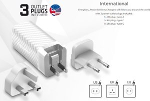Ładowarka Energizer Energizer Ultimate - Ładowarka sieciowa Multiplug EU / UK / US GaN USB-C & USB-A 65W PD (Srebrny) 6