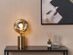 Lampa stołowa Beliani Lampa stołowa metalowa mosiężna BOYD 6