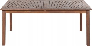 Beliani Stół ogrodowy rozkładany akacjowy 180/240 x 100 cm ciemne drewno CESANA 4