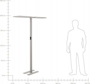 Lampa podłogowa Beliani Lampa podłogowa LED metalowa srebrna SCULPTOR 8