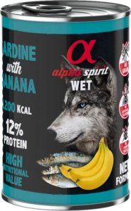 Alpha Spirit Alpha Spirit mokra karma dla psa sardynka z bananem 400g (6szt/opak) 1