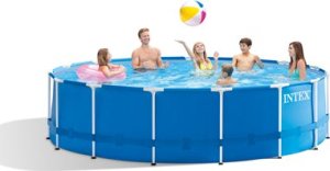 Intex Intex Metal Frame Pool Set with Filter Pump, Safety Ladder, Ground Cloth, Cover Blue, Age 6+, 457x122 cm one size 2