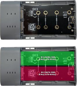Kieszeń LC-Power LC-Power LC-DOCK-C-M2 obudowa do dysków twardych Obudowa SSD Antracyt M.2 1