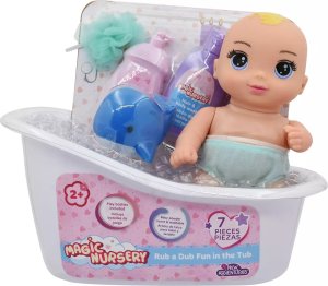 Baby doll with tub, 20 cm 1