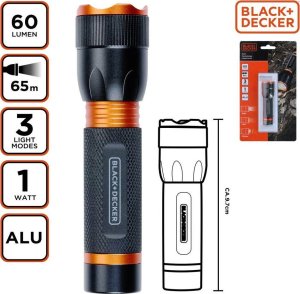 Latarka Black+Decker LATARKA TAKTYCZNA ALUMINIOWA 1W 60LUMENÓW BLACK+ DECKER 4
