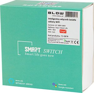 Blow 72-087# Inteligentny włącznik światła szklany wifi tuya 6