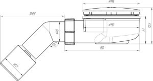 LOW SIPHON FOR SHOWER TRAY 90MM CHROME 3