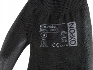 OX-ON handske Black Flex - Finger Coated, str. 9 5