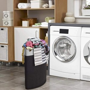 Kosz na pranie, na bieliznę bambusowy narożny 60l 4