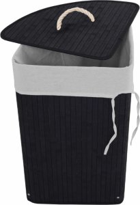 Kosz na pranie, na bieliznę bambusowy narożny 60l 5