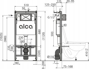 Stelaż ALCADRAIN AM101/1120-PL-01 / ALCA / STELAŻ / SADROMODUL - PODTYNKOWY SYSTEM INSTALACYJNY WC DO SUCHEJ ZABUDOWY 5