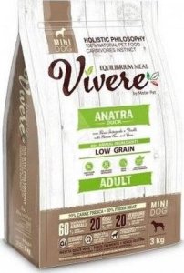 Vivere Dog Mini Adult Duck 3kg 1