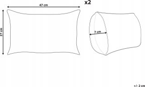 Beliani 2 sztruksowe poduszki dekoracyjne 47 x 27 cm lazurowe ZINNIA 3