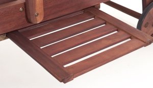 Beliani Leżak ogrodowy drewniany z poduszką niebiesko-beżową TOSCANA 8