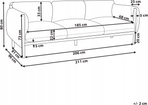 Beliani Sofa ogrodowa 3-osobowa jasnoszara ESPERIA 7