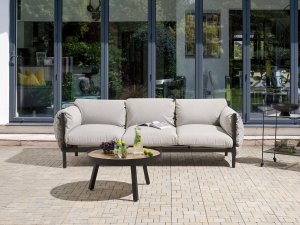 Beliani Sofa ogrodowa 3-osobowa jasnoszara ESPERIA 9