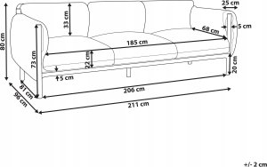 Beliani Sofa ogrodowa 3-osobowa jasnoszara ESPERIA 10