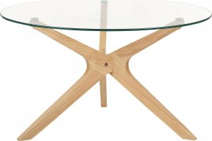 Beliani Zestaw 2 stolików kawowych szklanych jasne drewno VALLEY 5