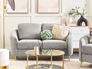 Beliani Sofa 2-osobowa szara TROSA 3