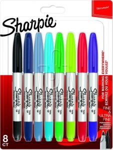 UN MARKERY SHARPIE TWIN TIP ZESTAW 8 KOLORÓW 1