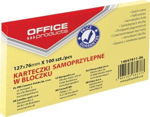 OfficeProducts Karteczki Office Products 76x127mm żółte (100) - 1