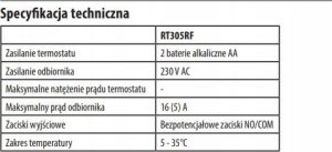 Salus Salus bezprzewodowy, natynkowy elektroniczny termostat RT305RF, dobowy 6