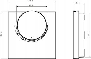 Salus Salus przewodowy, natynkowy, elektroniczny regulator temperatury z pokrętłem RT20, dobowy, 230 V, wersja slim 2