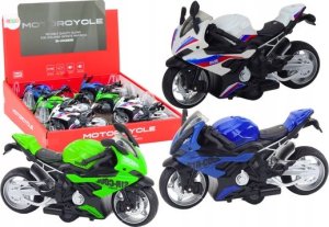 LeanToys Motocykl Sportowy z Napędem Frykcyjnym 3 Kolory Biały Zielony Niebieski LEAN Toys 1