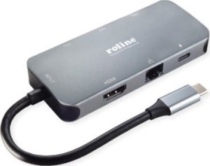 Stacja/replikator Roline Wieloportowa stacja dokująca ROLINE USB 3.2 Gen 2 typu C, 4K HDMI, LAN 1