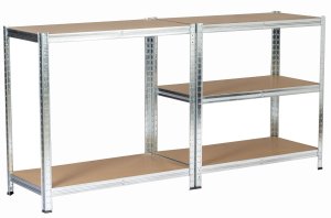 Fancy Garden Regał metalowy magazynowy warsztatowy do garażu piwnicy 90x40x180 cm - srebrny 7