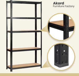 Fancy Garden Regał metalowy magazynowy warsztatowy do garażu piwnicy 90x30x180 cm - czarny 4