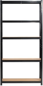 Fancy Garden Regał metalowy magazynowy warsztatowy do garażu piwnicy 90x30x180 cm - czarny 8