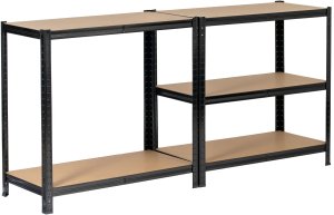 Fancy Garden Regał metalowy magazynowy warsztatowy do garażu piwnicy zestaw 2 szt. 90x30x180 cm - czarny 7