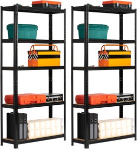 Fancy Garden Regał metalowy magazynowy warsztatowy do garażu piwnicy zestaw 2 szt. 90x30x180 cm - czarny 13