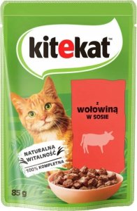 Kitekat Kitekat Karma pełnoporcjowa dla kotów z wołowiną 85 g 1