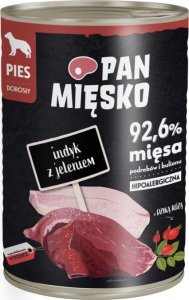 Pan Mięsko Karma Mokra dla Psa PAN MIĘSKO Indyk z Jeleniem 400g 1