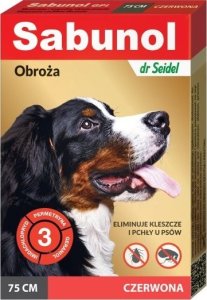 Dermapharm DERMAPHARM - Sabunol obroża czerwona przeciw pchłom i kleszczom dla psa 75cm 1