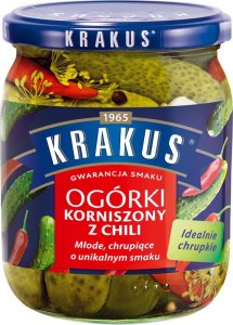 Krakus Krakus Ogórki korniszony z chili 500 g 1