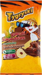 Tygryski Tygryski Pałeczki kukurydziane z nadzieniem czekoladowym 60 g 1