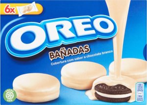 Mondelez Oreo Ciastka kakaowe z nadzieniem o smaku waniliowym oblane białą polewą 246 g (12 sztuk) 1