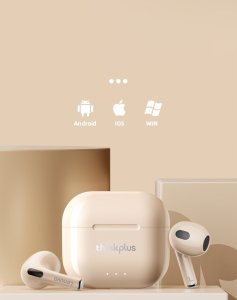 Słuchawki Lenovo Lenovo LP40 TWS Beżowe 6