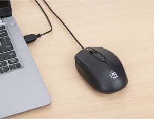 Mysz Manhattan MANHATTAN Comfort II Optische USB-Maus schwarz 7