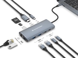 HUB USB Conceptronic CONCEPTRONIC 10-in-1 Dock USB-C-> HDMI,2xUSB-C,3xUSB-A,SD sw 3