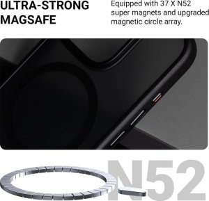 Crong Crong Hybrid Frost MAG Cover - Etui z MagSafe do iPhone 16 Pro Max (czarny) 4