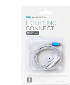 Słuchawki Fiesta FIESTA EARPHONES WITH MIC LIGHTNING SŁUCHAWKI PRZEWODOWE DOUSZNE Z MIKROFONEM WHITE [45648] 3