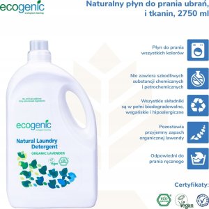 ECOGENIC Ecogenic, Hipoalergiczny płyn do prania, Lawenda, 2750 ml 2