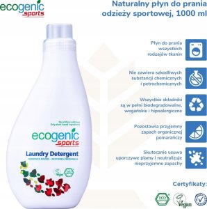 ECOGENIC Ecogenic Sports, Płyn do prania odzieży sportowej, 1000 ml 2