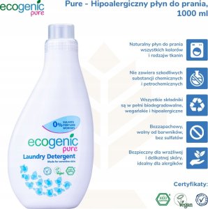 ECOGENIC Ecogenic Pure, Hipoalergiczny płyn do prania, bezzapachowy, 1000 ml 2